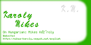 karoly mikes business card